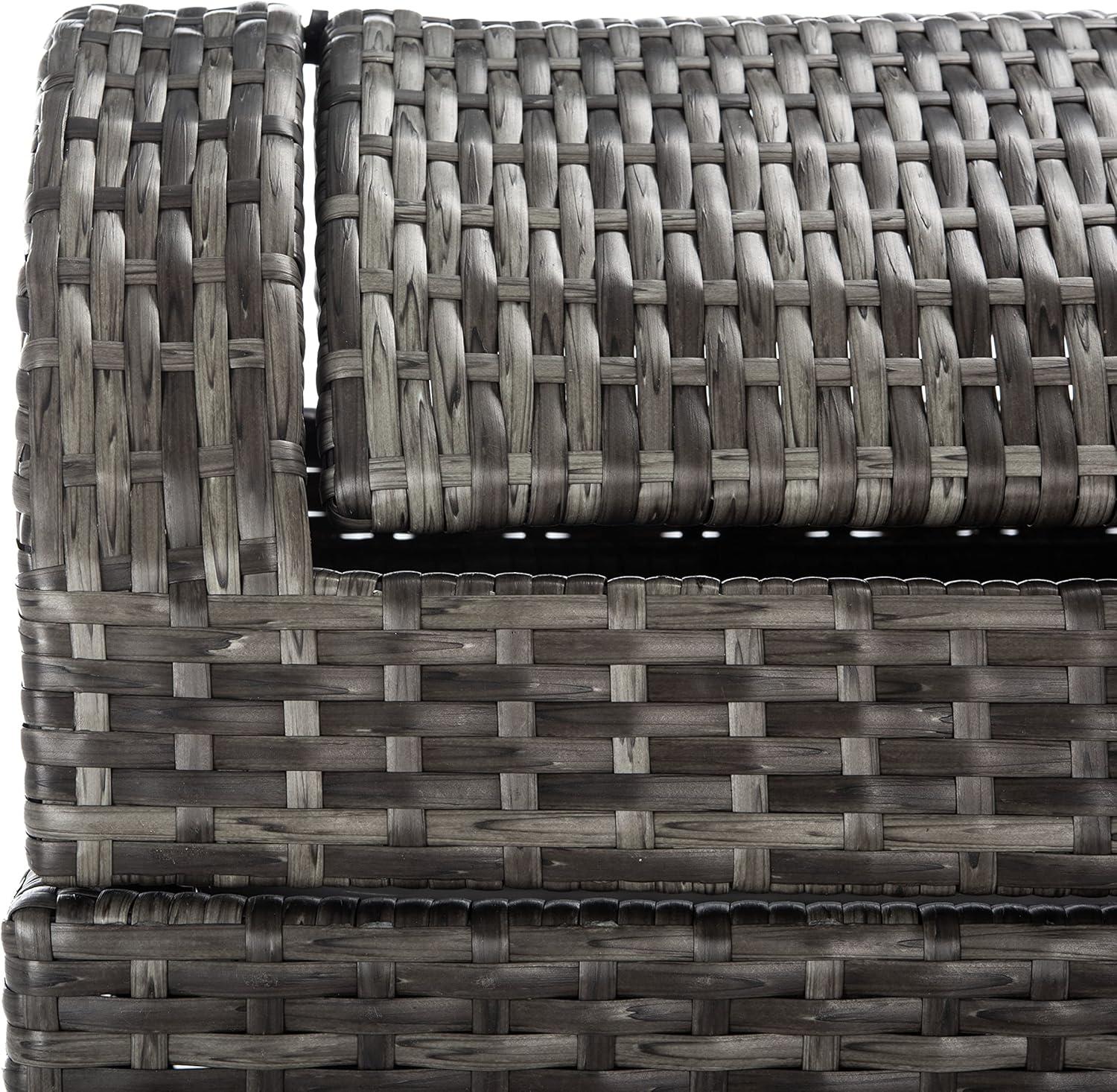 image:imageSafavieh Outdoor Collection Serapis Grey Wicker Trash BinGrey Brown