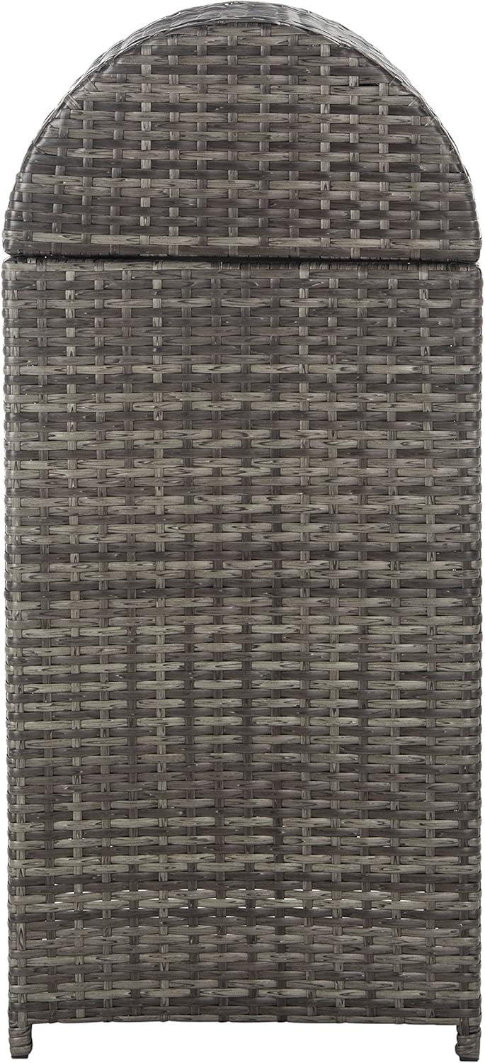 image:imageSafavieh Outdoor Collection Serapis Grey Wicker Trash BinGrey Brown