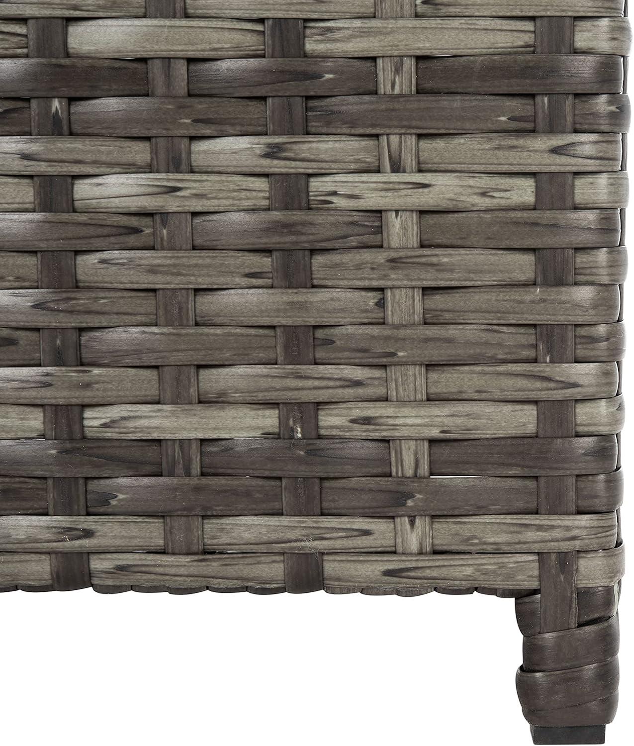 image:imageSafavieh Outdoor Collection Serapis Grey Wicker Trash BinGrey Brown