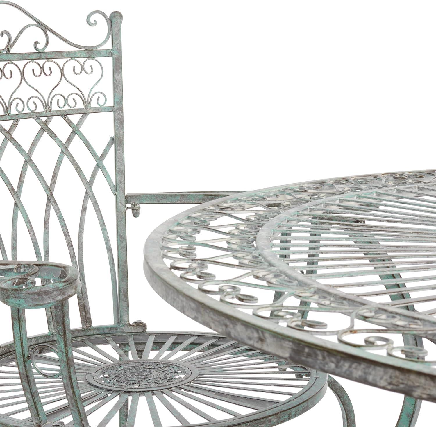 image:imageSafavieh Outdoor Collection Thessaly Antique White 5 Piece Patio SetAntique Dark Green