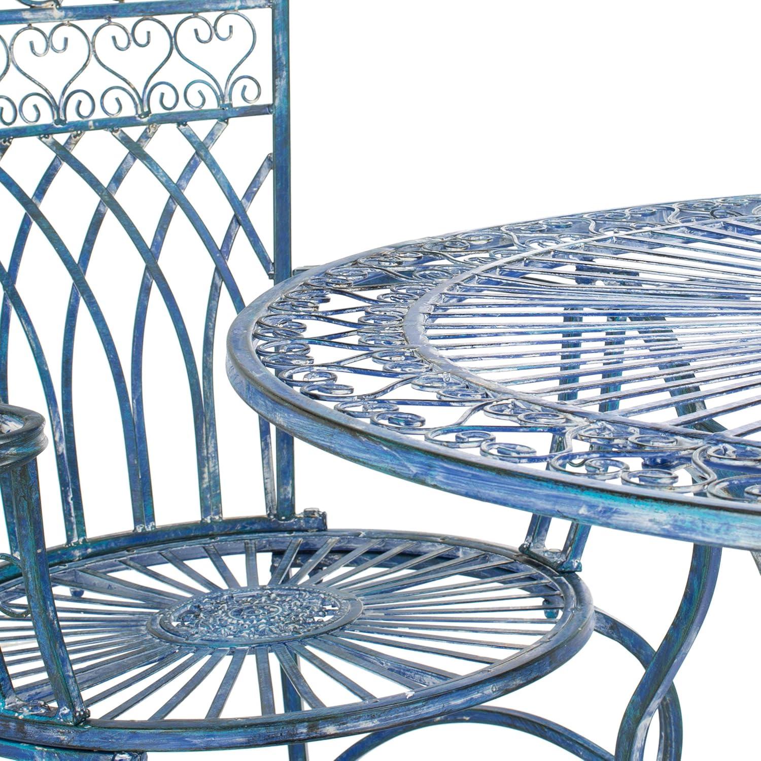 image:imageSafavieh Outdoor Collection Thessaly Antique White 5 Piece Patio SetMossy Blue
