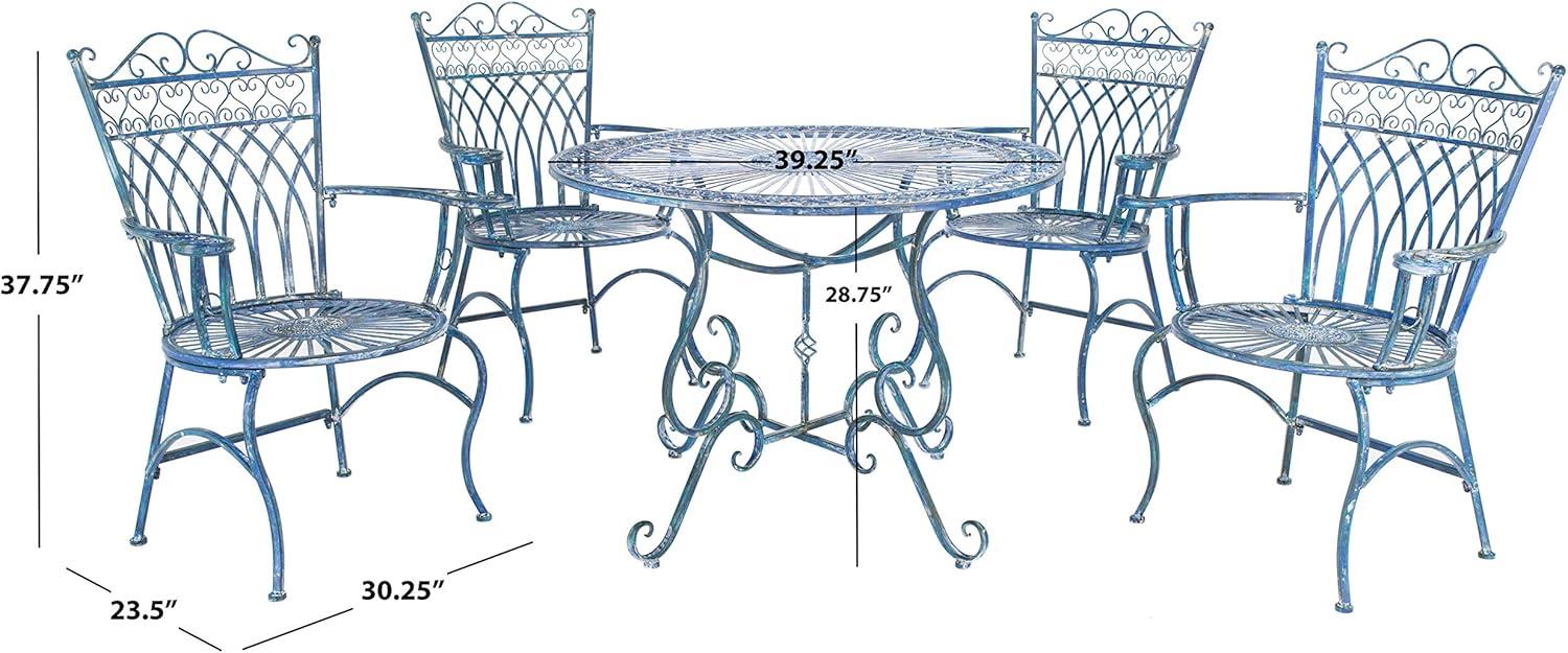 image:imageSafavieh Outdoor Collection Thessaly Antique White 5 Piece Patio SetMossy Blue