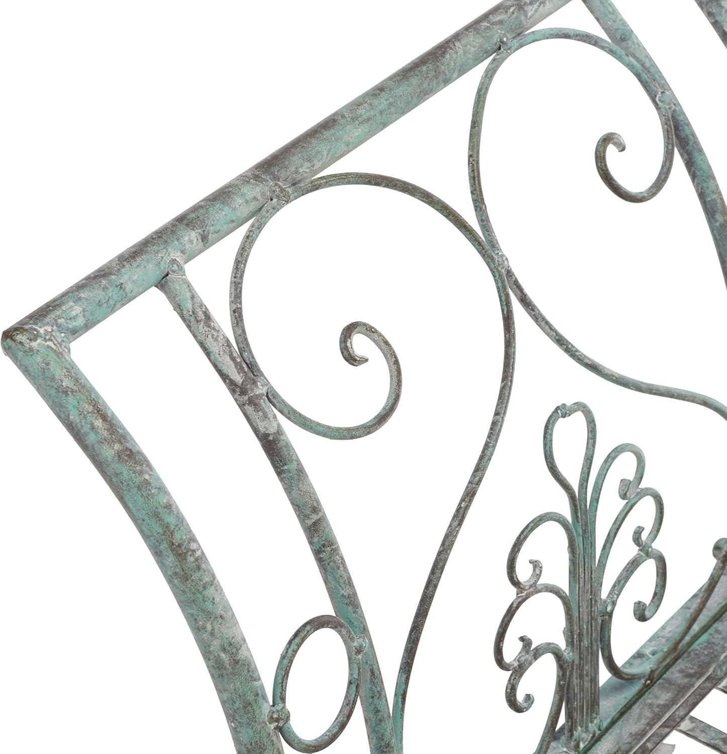 image:imageSafavieh PAT5016A Collection Arona Antique White Wrought Iron 51 Outdoor Garden BenchAntique Dark Green