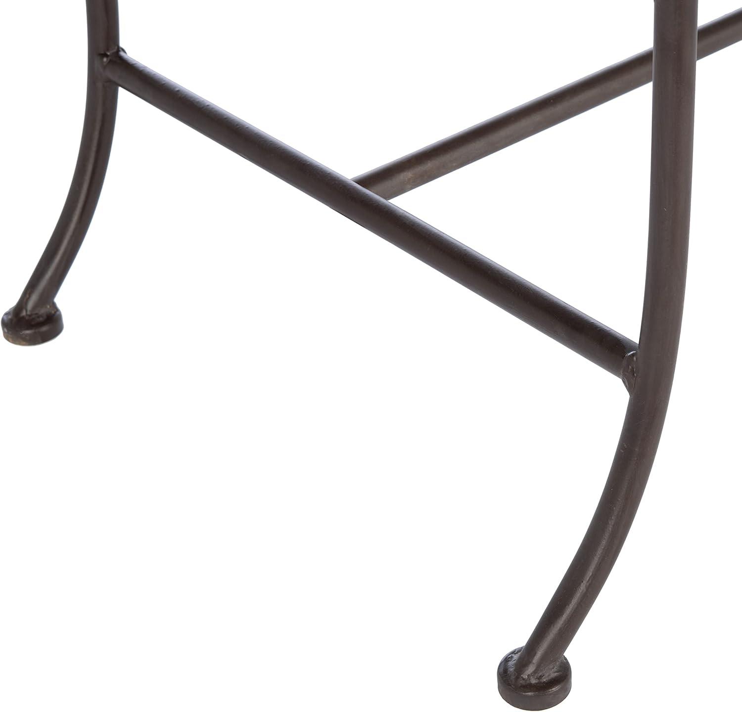 image:imageSafavieh PAT5016A Collection Arona Antique White Wrought Iron 51 Outdoor Garden BenchRustic Brown