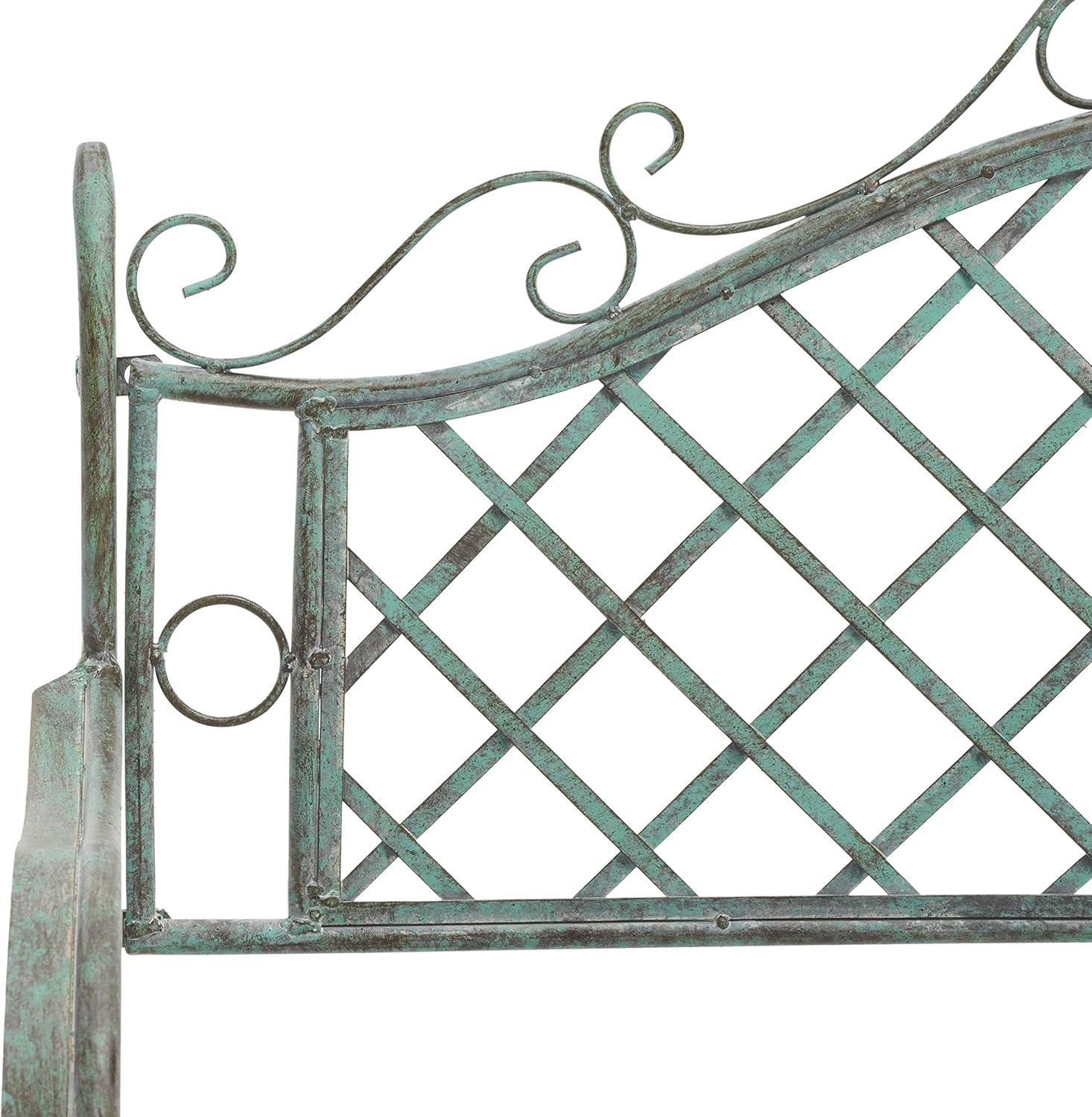image:imageSafavieh PAT5017A Collection Adina Antique White Wrought Iron 5125 Outdoor Garden BenchAntique Dark Green