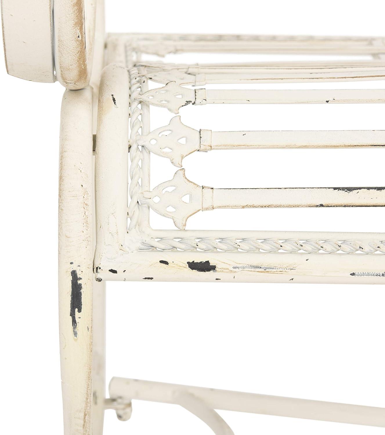 image:imageSafavieh PAT5017A Collection Adina Antique White Wrought Iron 5125 Outdoor Garden BenchAntique White