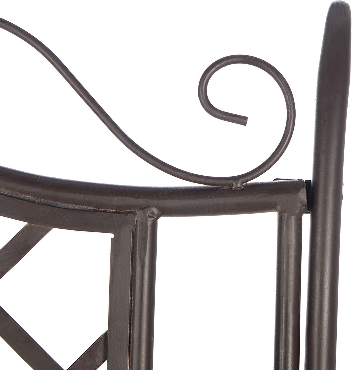 image:imageSafavieh PAT5017A Collection Adina Antique White Wrought Iron 5125 Outdoor Garden BenchRustic Brown