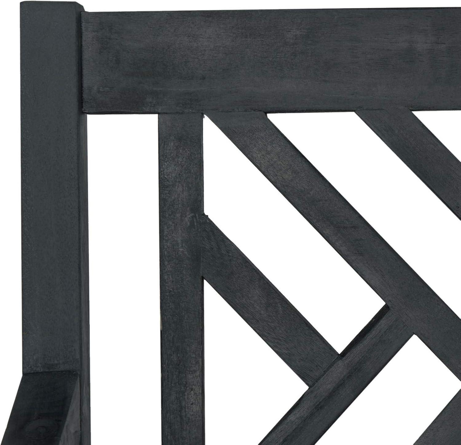 image:imageSafavieh PAT6738A Outdoor Collection Bradbury 3 Seat BenchDark Slate Gray Beige