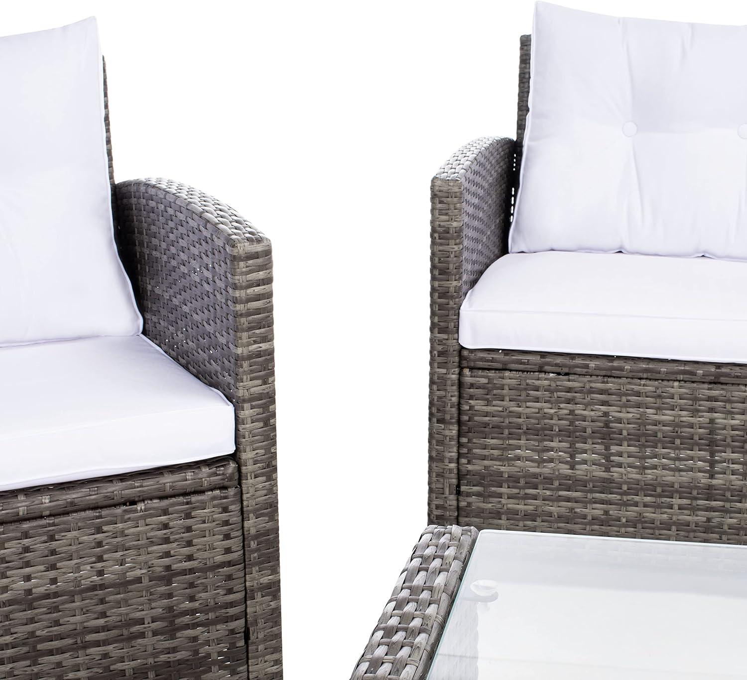 image:imageSafavieh PAT7516B Collection Vellor Grey 4Piece Outdoor Living Patio Set GreyGreyGrey BrownWhite