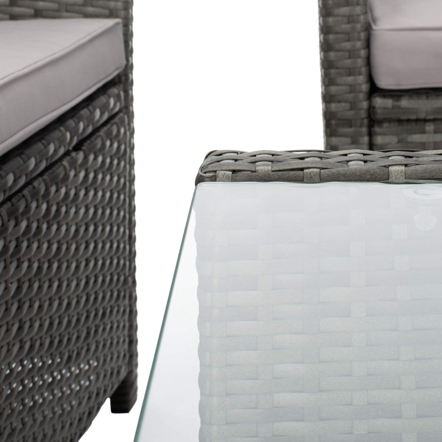 image:imageSafavieh PAT7516B Collection Vellor Grey 4Piece Outdoor Living Patio Set GreyGreyGreyGrey