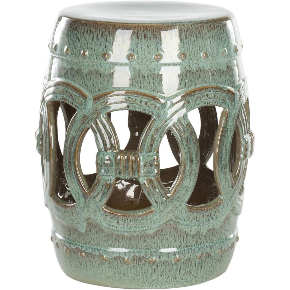 image:imageSAFAVIEH Home Collection Double Coin Antique BlueGreen Ceramic Indoor Outdoor Decorative Garden Stool Fully AssembledAntique Blue