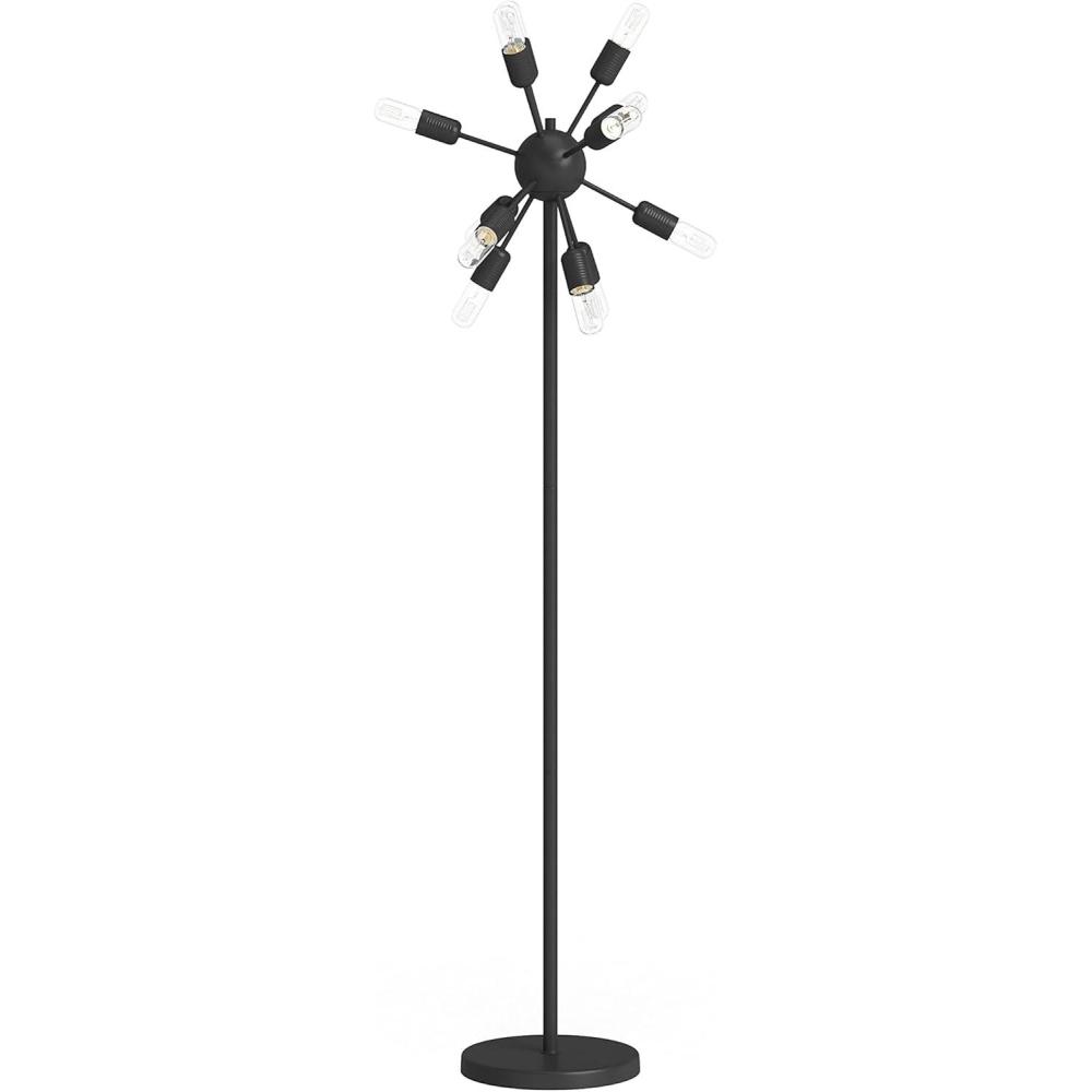 image:imageSAFAVIEH Lighting Collection Urban Retro MidCentury Modern Industrial Sputnik Black 68inch 12light Living Room Bedroom Home Office Standing Floor Lamp LED Edison Bulbs Included