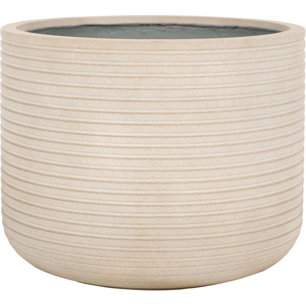 image:imageSAFAVIEH Outdoor Collection Nardo Beige Cement Ficonstone Planter PotBeige