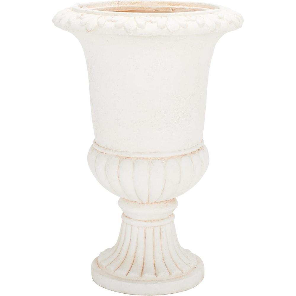 image:imageSAFAVIEH Outdoor Collection Paul Traditional Brown Planter Fully AssembledOff White