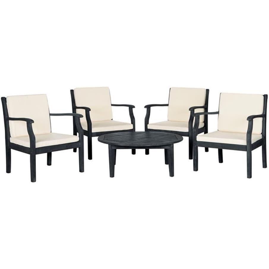image:imageSAFAVIEH Outdoor Living Collection Anaheim 5Piece Outdoor Living SetDark Slate Gray