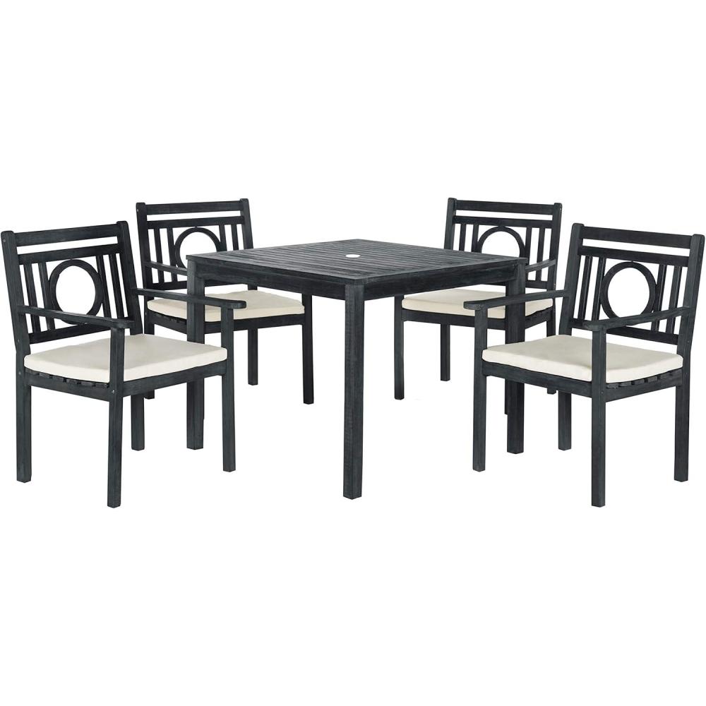 image:imageSAFAVIEH Outdoor Living Collection Montclair 5Piece Dining SetDark Slate Gray