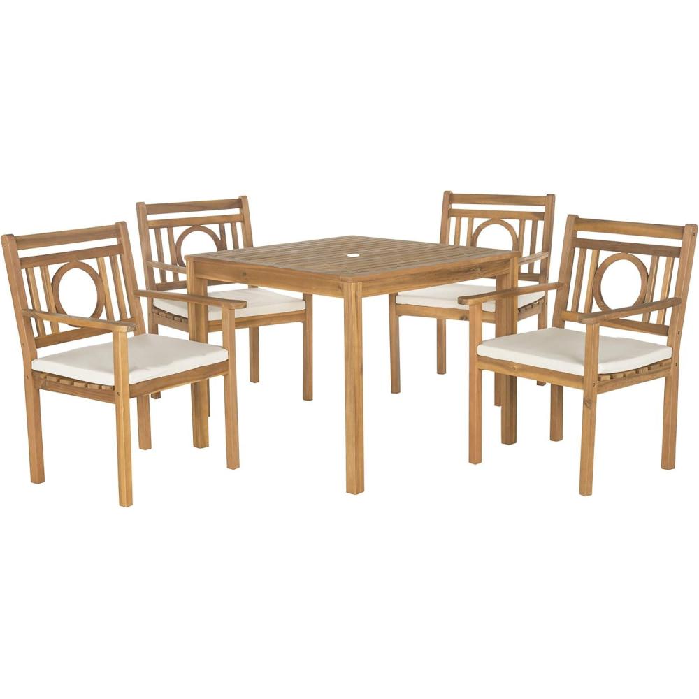 image:imageSAFAVIEH Outdoor Living Collection Montclair 5Piece Dining SetNatural Beige