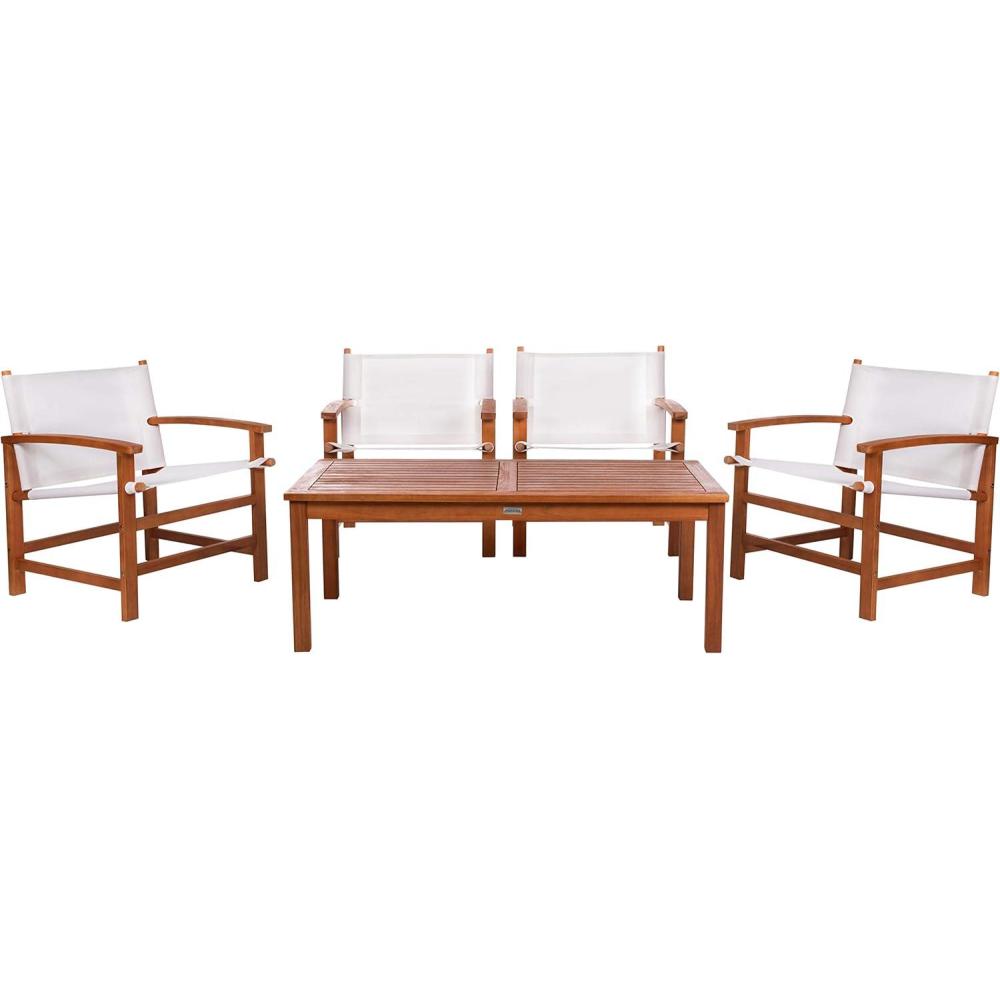 image:imageSAFAVIEH Outdoor Mardin Natural Brown and Beige 5Piece Dining Set