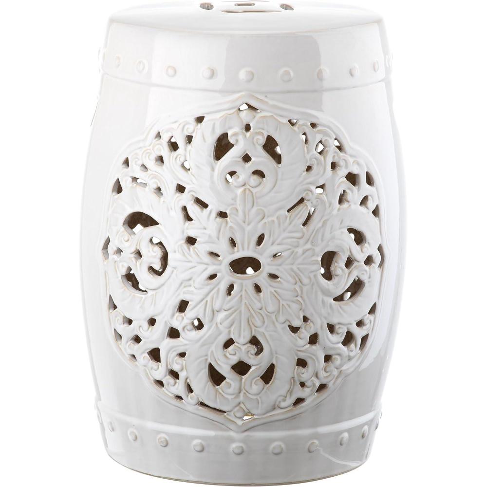 image:imageSafavieh Flora Glazed Ceramic Decorative Garden Stool CreamAntique White