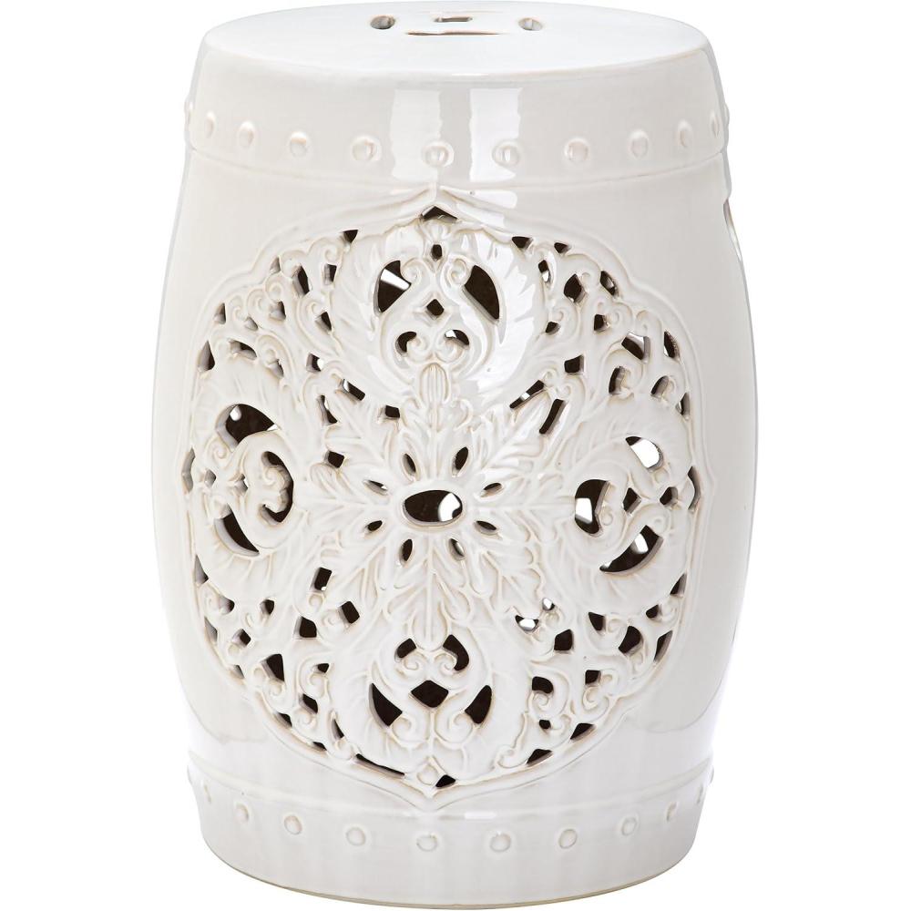 image:imageSafavieh Flora Glazed Ceramic Decorative Garden Stool CreamCream