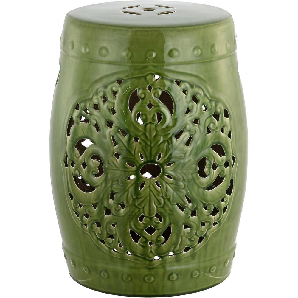 image:imageSafavieh Flora Glazed Ceramic Decorative Garden Stool CreamSpring Green