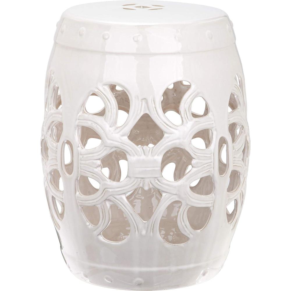 image:imageSafavieh Imperial Vine Ceramic Decorative Garden Stool Light BlueAntique White
