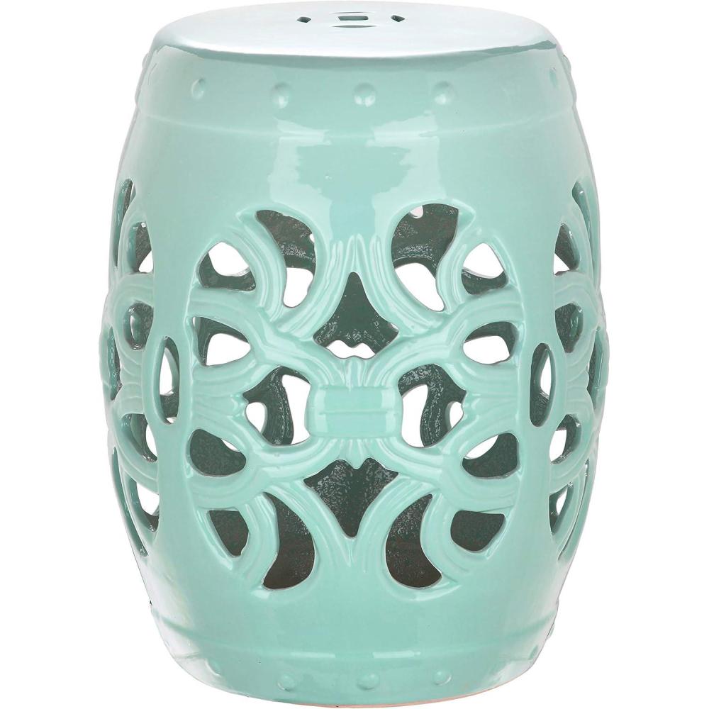 image:imageSafavieh Imperial Vine Ceramic Decorative Garden Stool Light BlueLight Blue