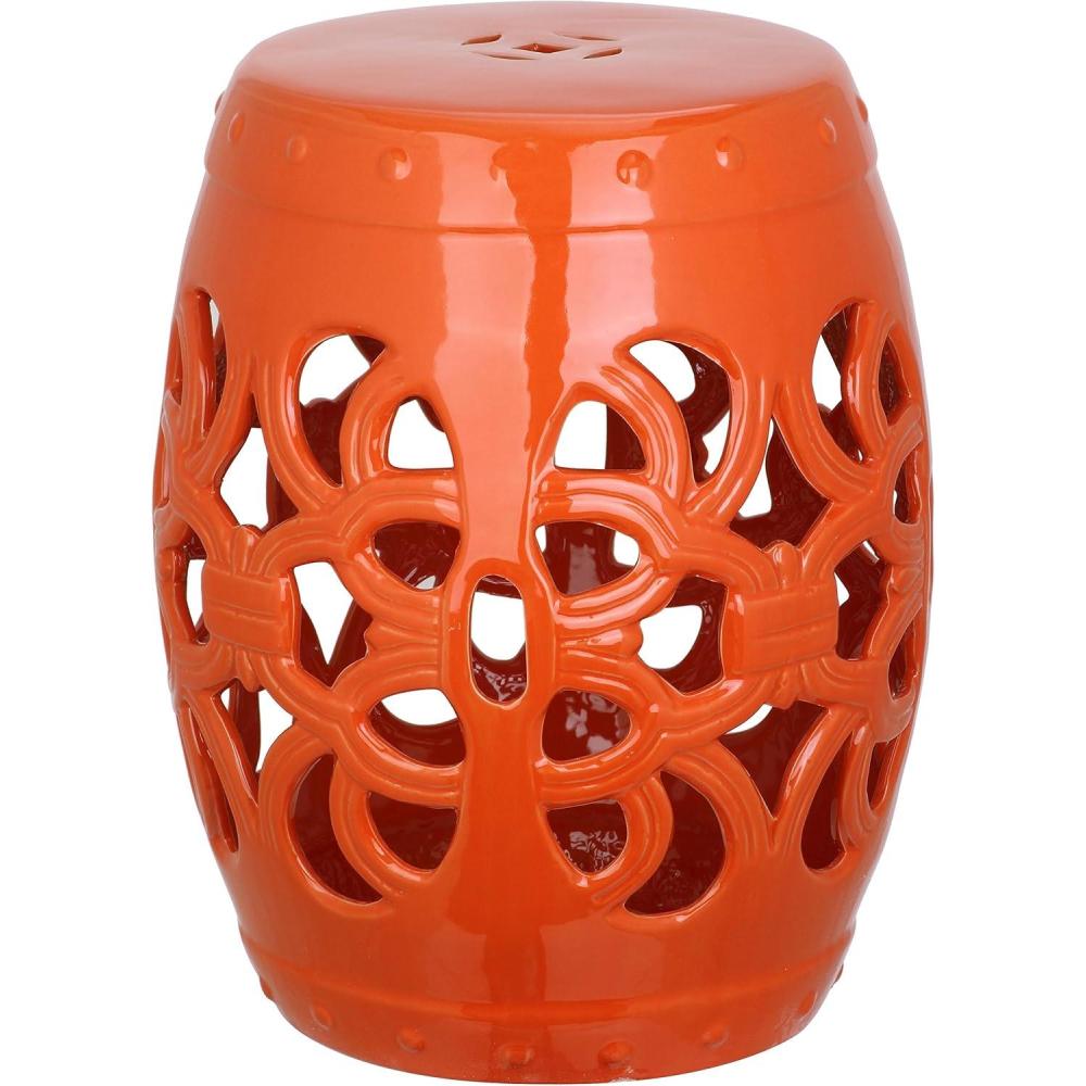 image:imageSafavieh Imperial Vine Ceramic Decorative Garden Stool Light BlueOrange
