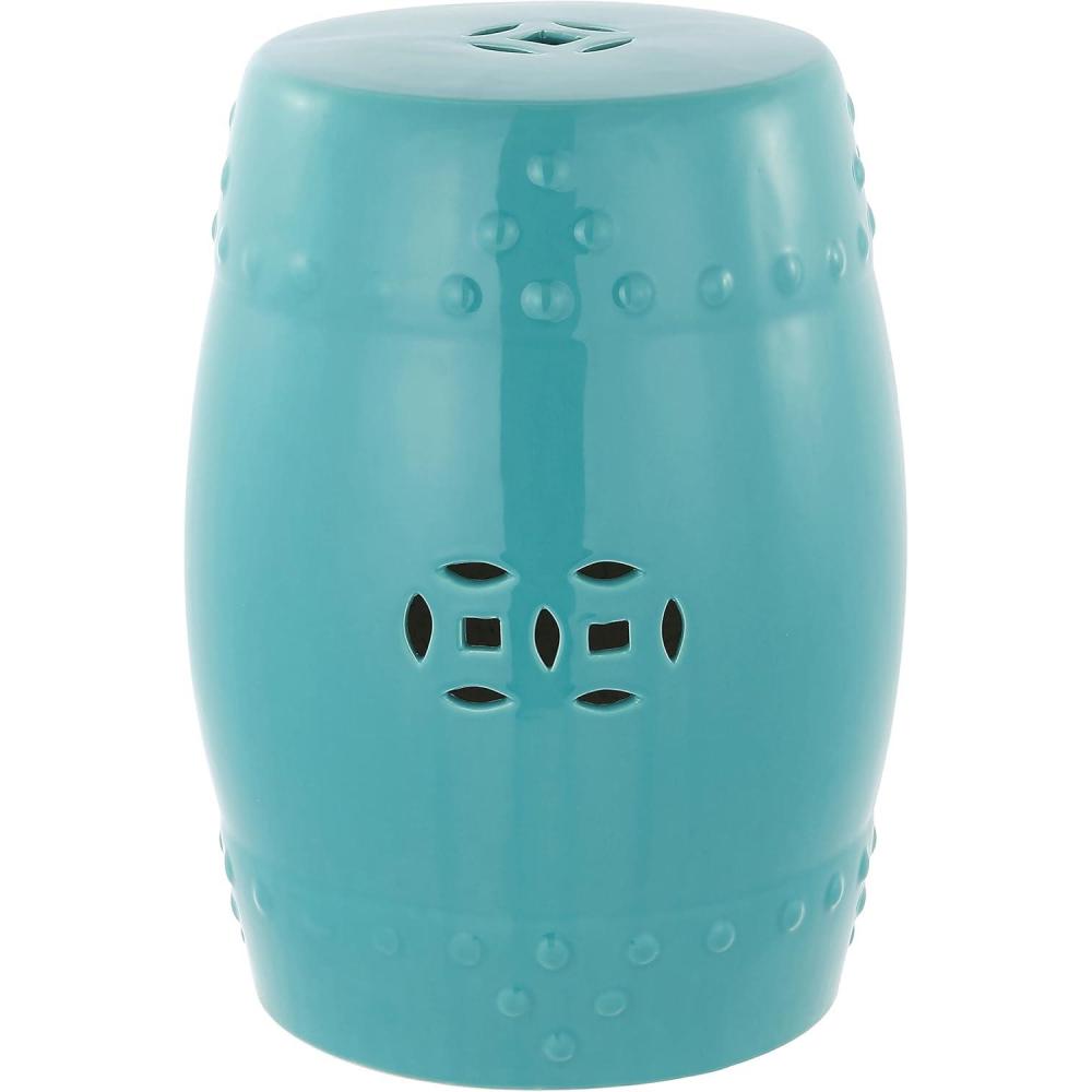 image:imageSafavieh Modern Ming Ceramic Decorative Garden Stool Light AquaLight Aqua