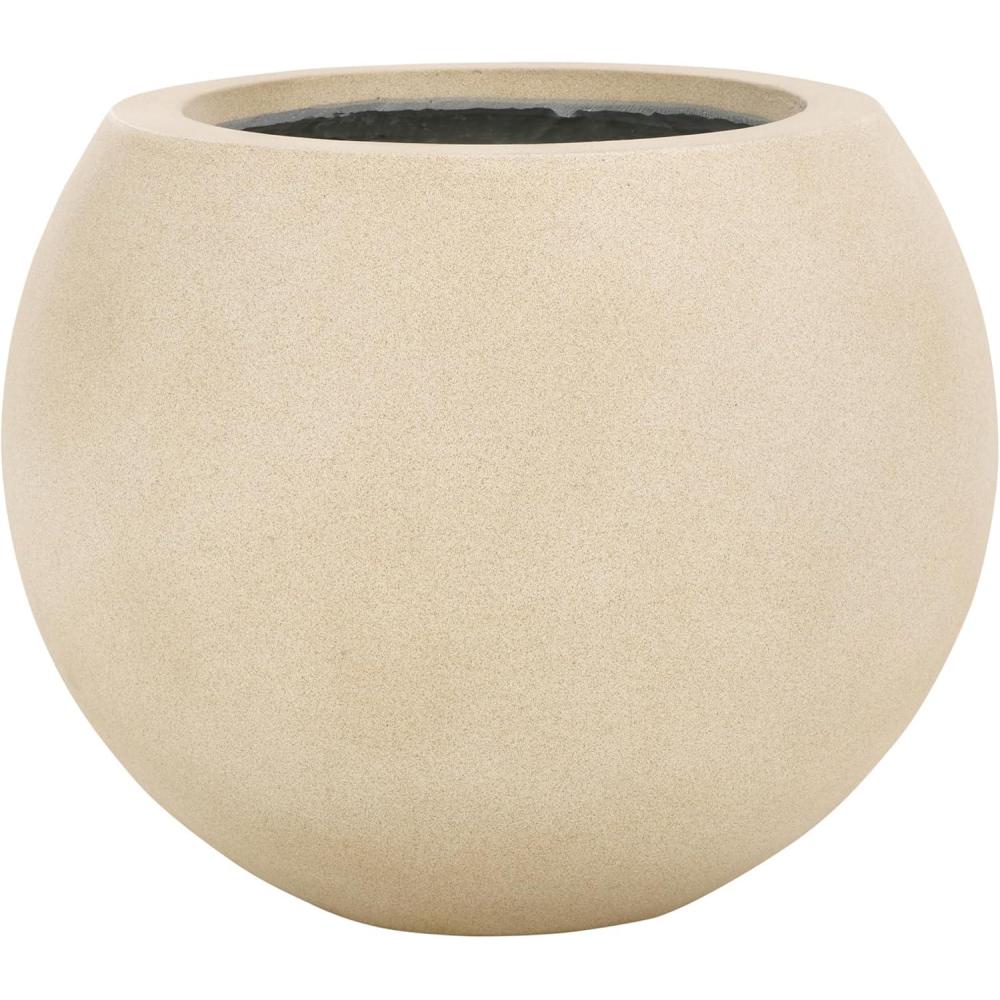 image:imageSafavieh Outdoor Collection Gerand Black Concrete Planter Fully AssembledBeige