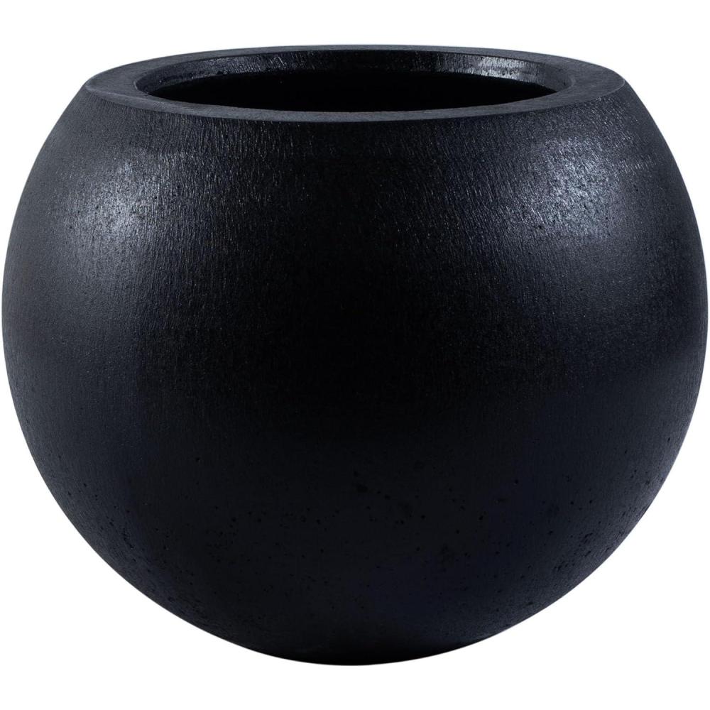 image:imageSafavieh Outdoor Collection Gerand Black Concrete Planter Fully AssembledBlack