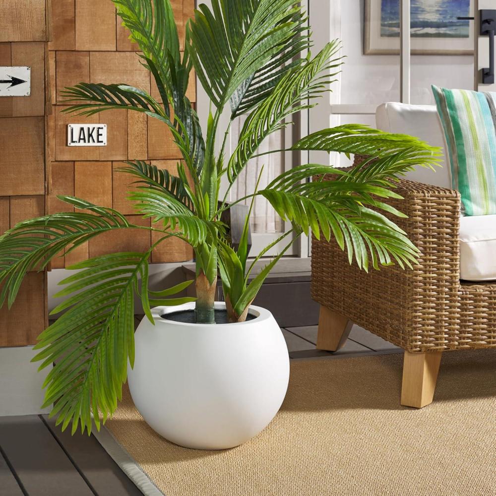 image:imageSafavieh Outdoor Collection Gerand Black Concrete Planter Fully AssembledWhite
