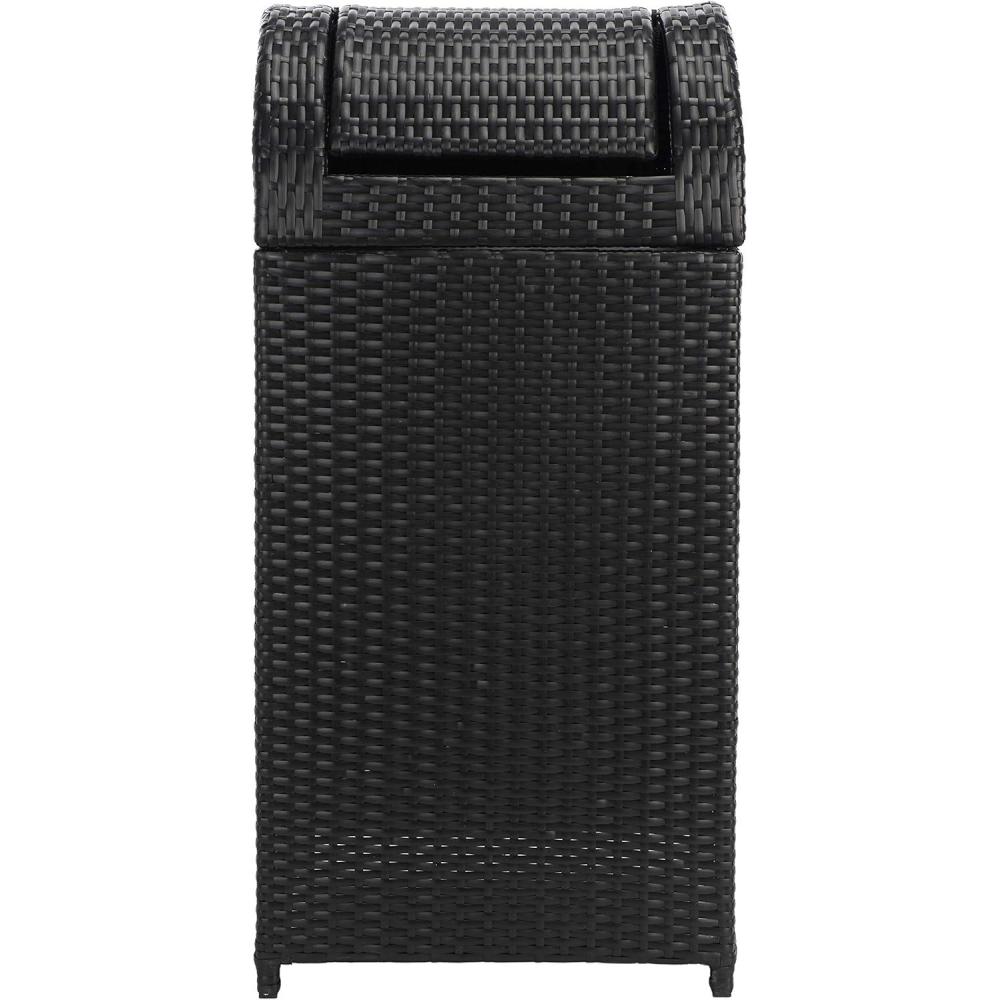 image:imageSafavieh Outdoor Collection Serapis Grey Wicker Trash BinBlack