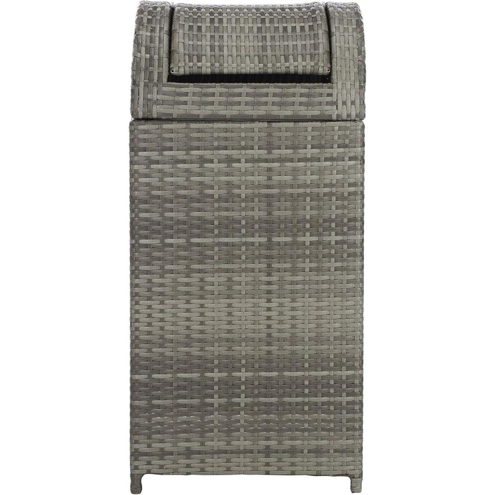 image:imageSafavieh Outdoor Collection Serapis Grey Wicker Trash BinGray