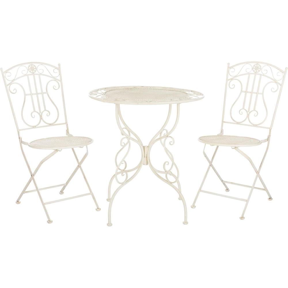 image:imageSafavieh PAT5028A Outdoor Collection Semly Pearl White 3Piece Bistro SetPearl White