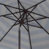 SAFAVIEH 9ft Outdoor Patio Umbrella, Round, Maui Collection, Beige & White Stripe, Crank, Button Tilt, UV Resistant for Deck, Backyard, Patio (PAT8011A)(Baby Blue/White)