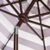 SAFAVIEH 9ft Outdoor Patio Umbrella, Round, Maui Collection, Beige & White Stripe, Crank, Button Tilt, UV Resistant for Deck, Backyard, Patio (PAT8011A)(Black/White)