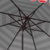 SAFAVIEH 9ft Outdoor Patio Umbrella, Round, Maui Collection, Beige & White Stripe, Crank, Button Tilt, UV Resistant for Deck, Backyard, Patio (PAT8011A)(Red/White)