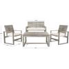 SAFAVIEH Home Collection Hailey Outdoor Living Acacia Patio Set(Grey / Beige)