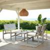 SAFAVIEH Home Collection Hailey Outdoor Living Acacia Patio Set(Grey / Beige)