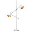 SAFAVIEH Lighting Collection Reed Modern Contemporary Scandinavian Retro Chrome/ Black 71-inch 2-light Living Room Bedroom Home Office Standing Tree Floor Lamp (LED Bulbs Included)(Chrome / White)