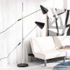 SAFAVIEH Lighting Collection Reed Modern Contemporary Scandinavian Retro Chrome/ Black 71-inch 2-light Living Room Bedroom Home Office Standing Tree Floor Lamp (LED Bulbs Included)(Chrome / Black)