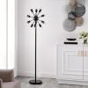 SAFAVIEH Lighting Collection Urban Retro Mid-Century Modern Industrial Sputnik Black 68-inch 12-light Living Room Bedroom Home Office Standing Floor Lamp (LED Edison Bulbs Included)