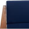 SAFAVIEH Outdoor Collection Alda Natural/Beige Cushion with Black Piping/Stripe Bolster Pillow 4-Piece Conversation Patio Set(Natural/Navy)