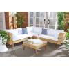 SAFAVIEH Outdoor Collection Analon Wicker Cushion Sectional Set PAT7716B-3BX, Beige/White(Natural / White)