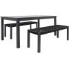SAFAVIEH Outdoor Collection Aquina Natural Acacia Wood/Light Brown 3-Piece Dining Set(Black/Black)