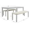 SAFAVIEH Outdoor Collection Aquina Natural Acacia Wood/Light Brown 3-Piece Dining Set(Grey/Grey)