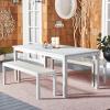 SAFAVIEH Outdoor Collection Aquina Natural Acacia Wood/Light Brown 3-Piece Dining Set(Grey/Grey)