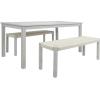 SAFAVIEH Outdoor Collection Aquina Natural Acacia Wood/Light Brown 3-Piece Dining Set(Grey/Grey)