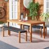 SAFAVIEH Outdoor Collection Aquina Natural Acacia Wood/Light Brown 3-Piece Dining Set(Natural/Black)